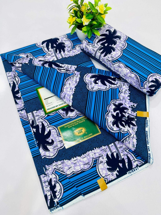 Vlisco Hollandais Fabric - Vlisco - 100% Cotton Wax Hollandais Resistant - 6 Yards - Vlisco - ARTIAF  LLC