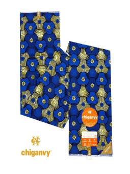 Pagne wax Chiganvy africain 100% coton premium – tissu wax 6 yards élégant