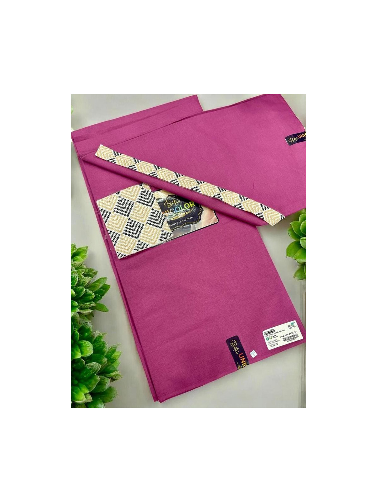 Pagne Wax Uni Betex Unicolor Vally Collection tissu africain premium avec garniture 6 yards