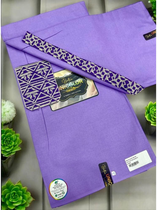 Pagne Wax Couleur Unie - Betex Unicolor - Vally Collection - Premium Fashion Wax avec Garniture - 6 Yards - Pagnes divers - ARTIAF  LLC