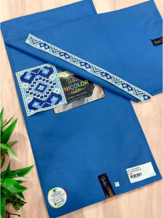 Pagne Wax Couleur Unie - Betex Unicolor - Vally Collection - Premium Fashion Wax avec Garniture - 6 Yards - Pagnes divers - ARTIAF  LLC