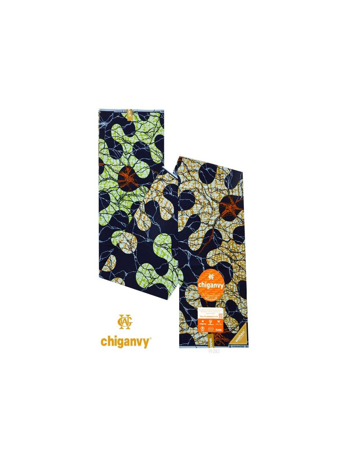 Pagne wax Chiganvy africain 100% coton premium – tissu wax 6 yards élégant