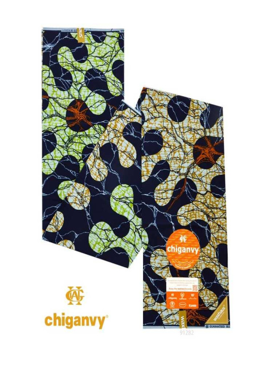 Pagne Wax d'Afrique - Chiganvy -Tissu Imprimé 100% Coton et Résistant - 6 Yards - Chiganvy - ARTIAF  LLC