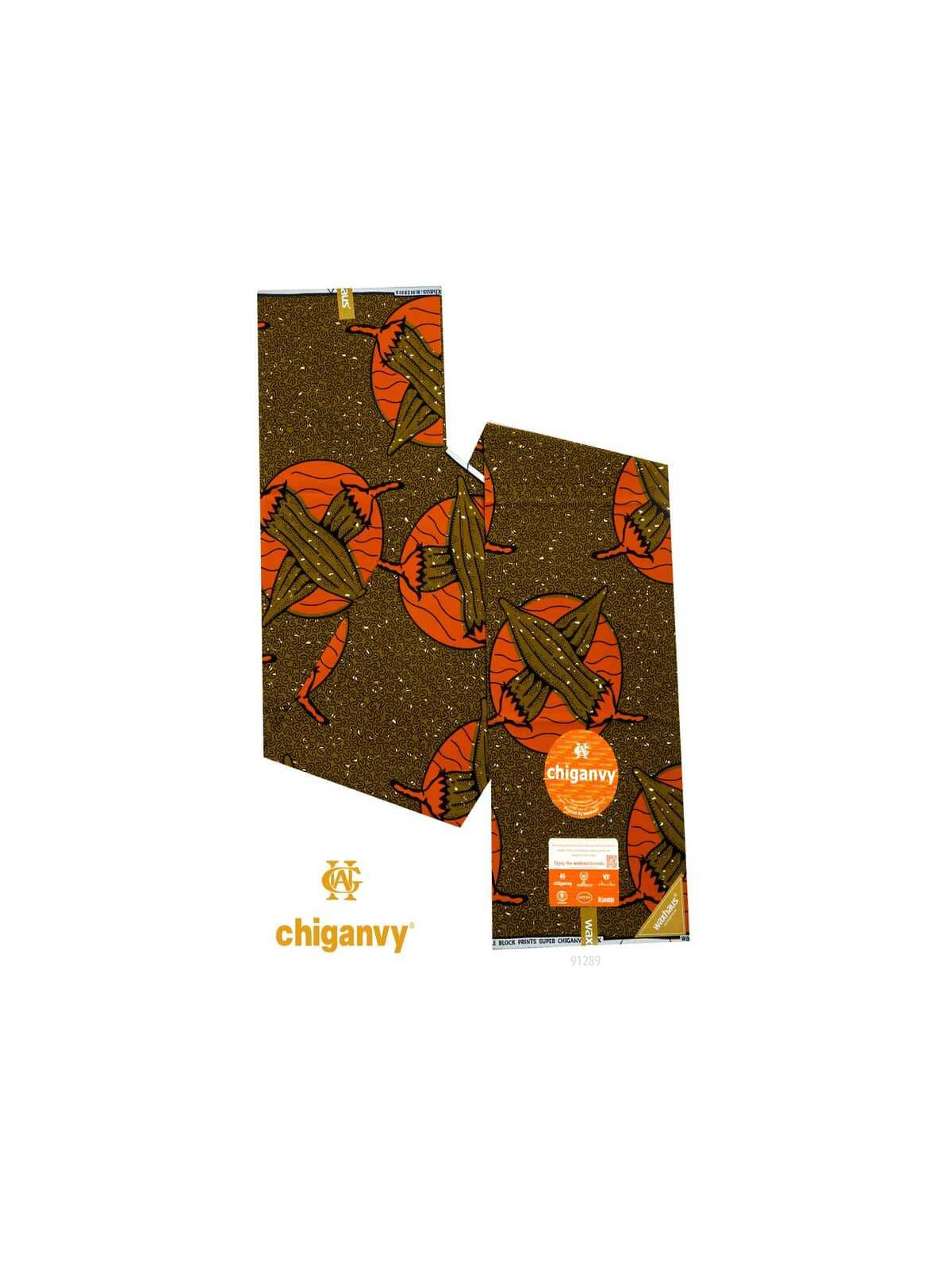 Pagne wax Chiganvy africain 100% coton premium – tissu wax 6 yards élégant