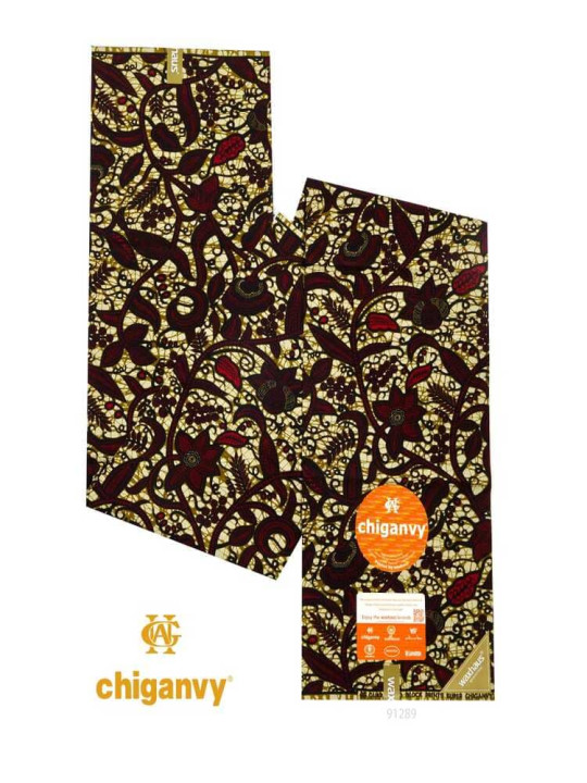 Pagne Wax d'Afrique - Chiganvy -Tissu Imprimé 100% Coton et Résistant - 6 Yards - Chiganvy - ARTIAF  LLC