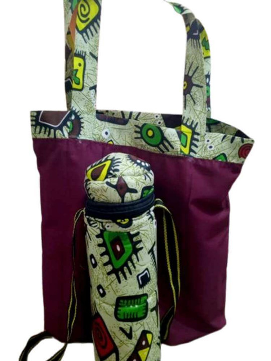 Panier et Sac Gourde Tissu Africain - Maidjonré Créations - Résistant et Coloré - SACS PAGNE - ARTIAF  LLC
