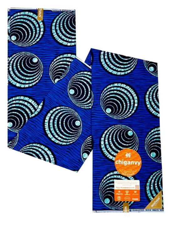 Pagne Wax Chiganvy - Tissu Africain 100% Coton de Très Bonne qualité - 6 yards - Chiganvy - ARTIAF  LLC