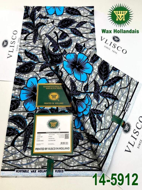 Tissu Vlisco Hollandais - Vlisco - Pagne Wax Hollandais de Qualité, Résistant & Eléguant, 100% Coton - 6 Yards - Vlisco - ARTIAF  LLC
