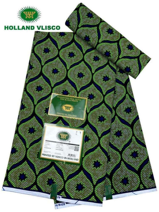 Tissu Vlisco Hollandais - Vlisco - Pagne Wax Hollandais de Qualité, Résistant & Eléguant, 100% Coton - 6 Yards - Vlisco - ARTIAF  LLC