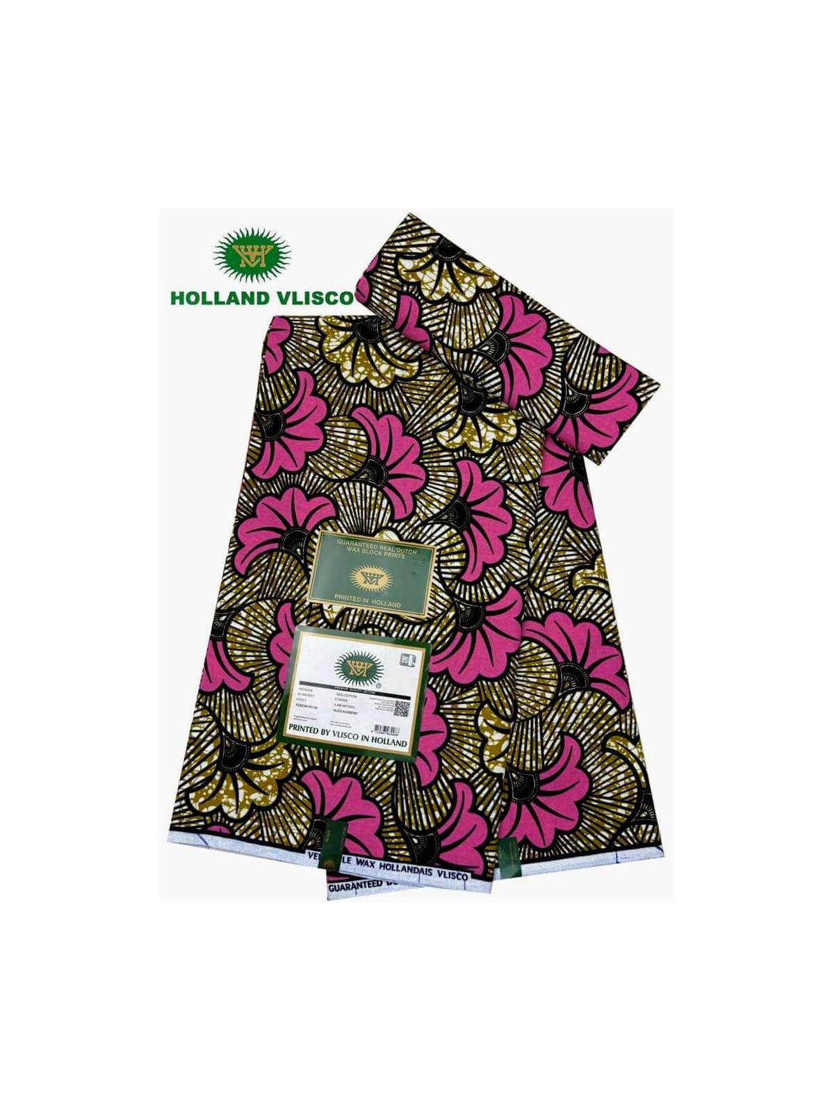 Pagne Vlisco Gold Wax Hollandais – tissu africain de luxe 100% coton
