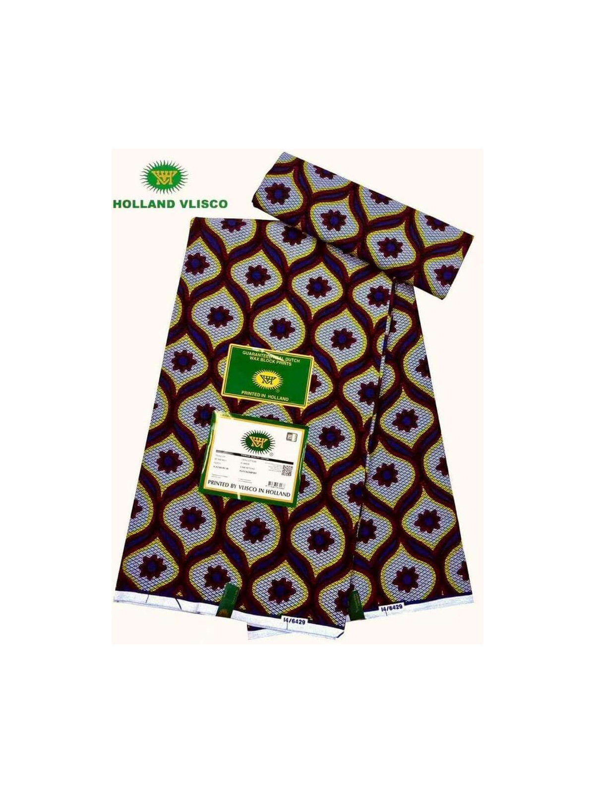 Pagne Vlisco Gold Wax Hollandais – tissu africain de luxe 100% coton