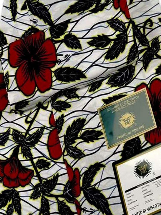 Tissu Vlisco Hollandais - Vlisco - Pagne Wax Hollandais de Qualité, Résistant & Eléguant, 100% Coton - 6 Yards - Vlisco - ARTIAF  LLC