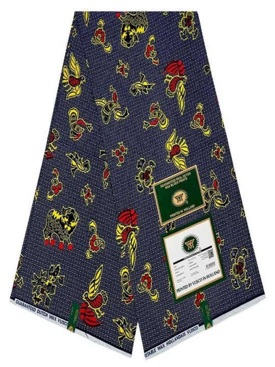 Tissu Vlisco Hollandais - Vlisco - Pagne Wax Hollandais de Qualité, Résistant & Eléguant, 100% Coton - 6 Yards - Vlisco - ARTIAF  LLC
