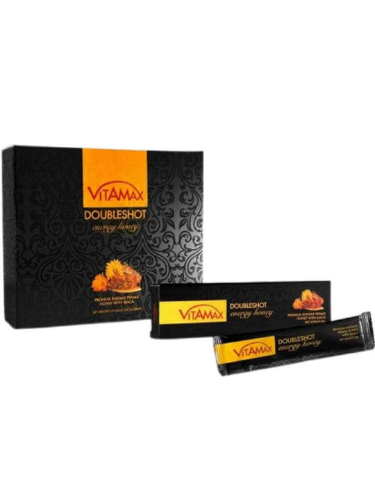 Miel Vitamax DoubleShot Énergie - Aphrodisiaque Naturel pour Stimuler l'Endurance Masculine - 10 Sachets de 20 G - Astuces - ARTIAF  LLC