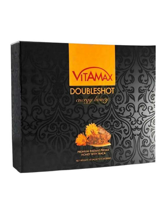 Miel Vitamax DoubleShot Énergie - Aphrodisiaque Naturel pour Stimuler l'Endurance Masculine - 10 Sachets de 20 G - Astuces - ARTIAF  LLC