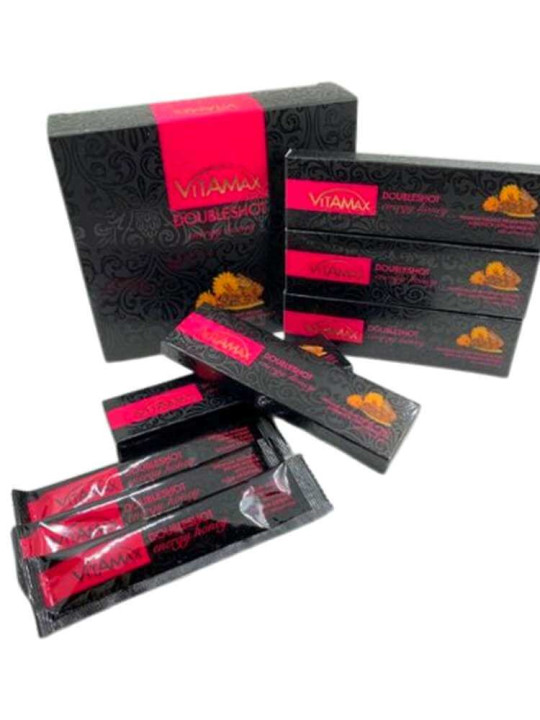 Miel Vitamax DoubleShot Énergie - Aphrodisiaque pour Stimuler la Sensibilité et le Désir Féminin - 10 Sachets de 20 G - Astuces - ARTIAF  LLC