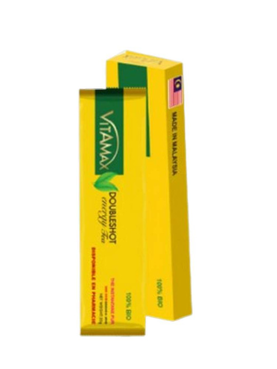 Thé Vitamax DoubleShot Énergie - Boisson Naturelle pour Énergie & Vitalité instantanée - 10 Sachets de 20 G - Vitalité - ARTIAF  LLC