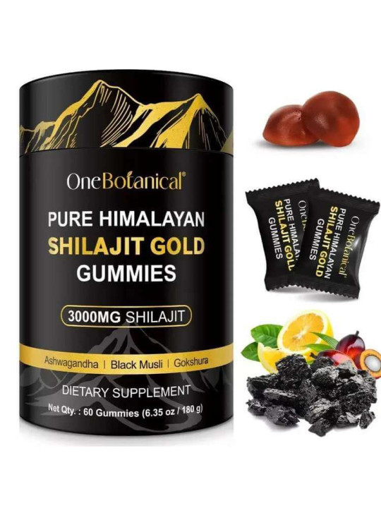 Shilajit Gold - Gommes de Shilajit naturel de l'Himalaya pour hommes et femmes pour un regain d'énergie - Astuces - ARTIAF  LLC