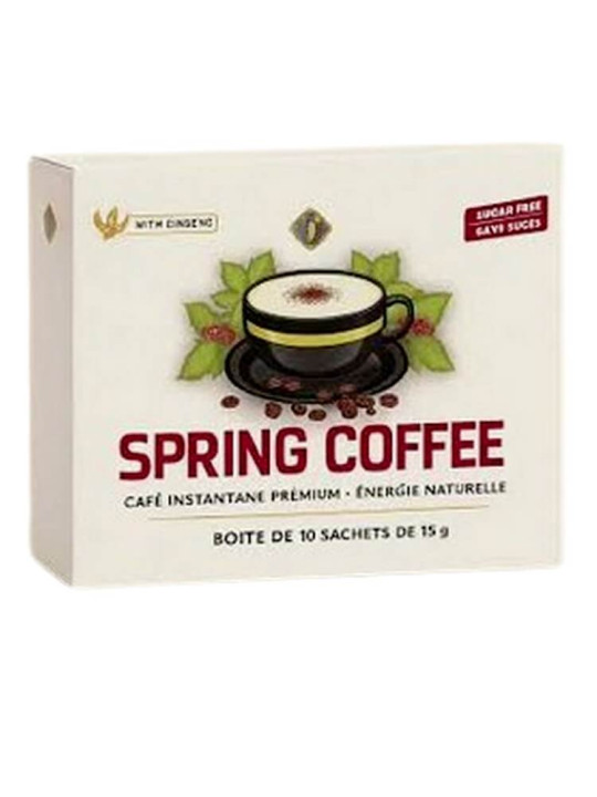 Spring Coffee - Café Aphrodisiaque Instantané Pour Booster l'Énergie Masculine - 10 Sachets de 20 g - Vitalité - ARTIAF  LLC