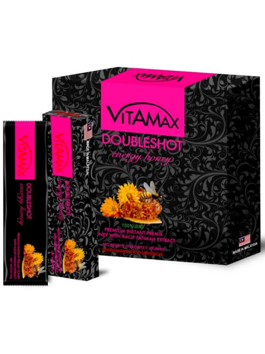 Miel Énergisant - Vitamax DoubleShot  -  Stimule la Sensibilité et le Désir Féminin - 10 Sachets de 20 g - Vitalité - ARTIAF  LLC