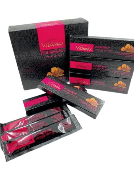 Miel Énergisant - Vitamax DoubleShot  -  Stimule la Sensibilité et le Désir Féminin - 10 Sachets de 20 g - Vitalité - ARTIAF  LLC