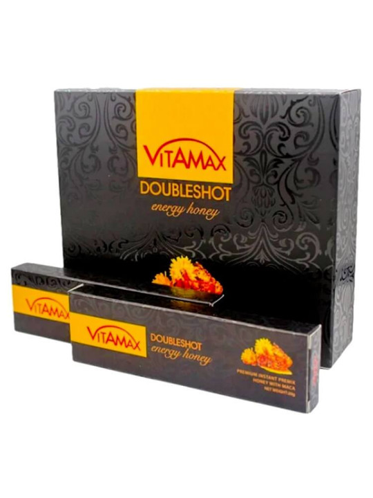 Miel Vitamax DoubleShot Énergie - Aphrodisiaque Naturel pour Stimuler l'Endurance Masculine - 10 Sachets de 20 G - Vitalité - ARTIAF  LLC