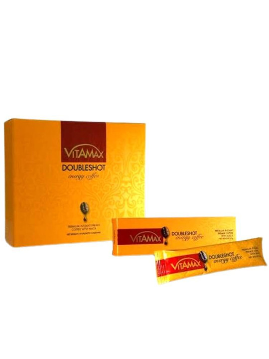 Café Vitamax DoubleShot Énergie - Boisson énergisante naturelle – Vitalité & Performance Masculine - 10 Sachets de 20 g - Vitalité - ARTIAF  LLC