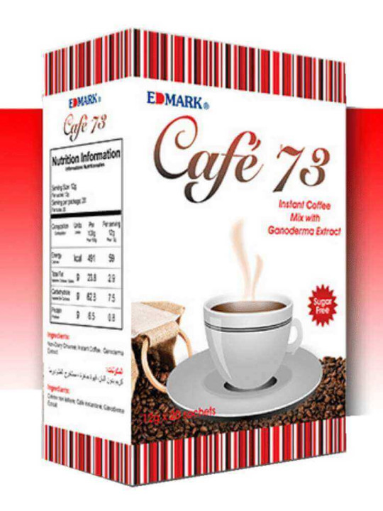 Café 73 – Edmark – Boisson sans Sucre aux extraits de Ganoderma - Renforce le Système Immunitaire & l'Endurance – 20 Sachets - Vitalité - ARTIAF  LLC