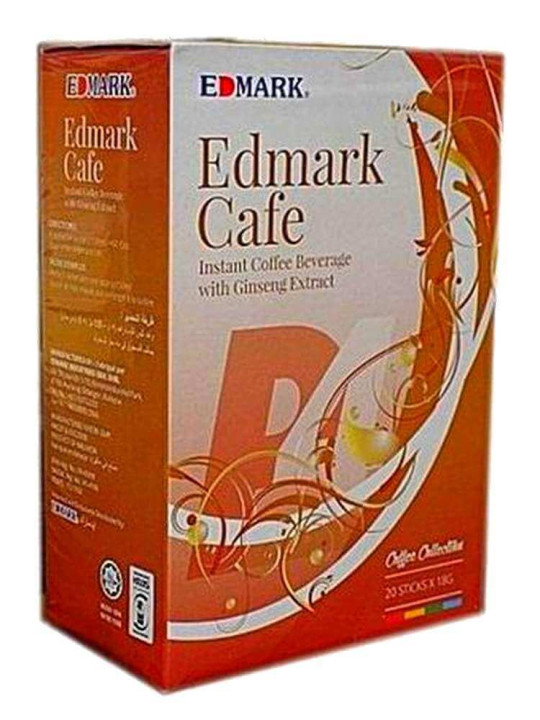 Café Ginseng - Edmark - Stimule l’Energie, Améliorer la Concentration et Renforcer la Vitalité Masculine - 20 sachets de 18 g - Vitalité - ARTIAF  LLC