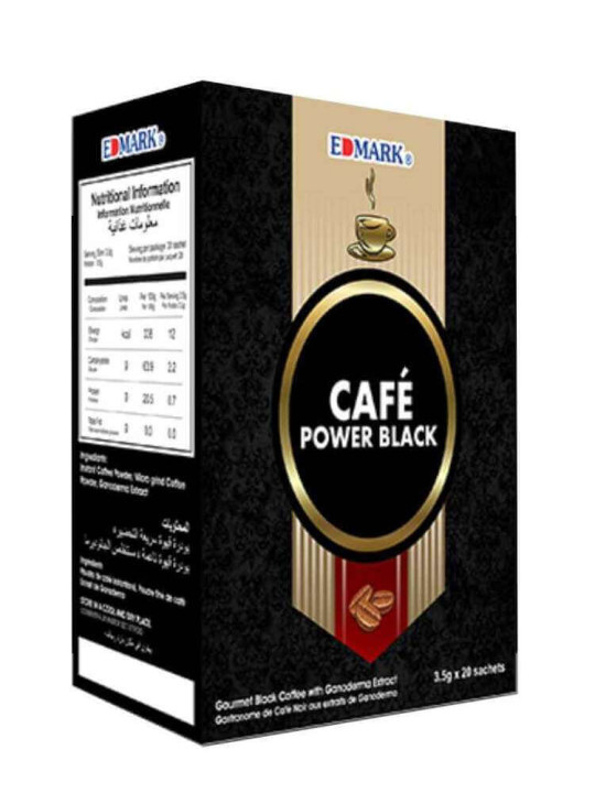 Café Power Black - Edmark - Puissant Café aux Extraits de Ganoderma pour Soutenir la Vitalité - 20 Sachets de 18 g - Vitalité - ARTIAF  LLC
