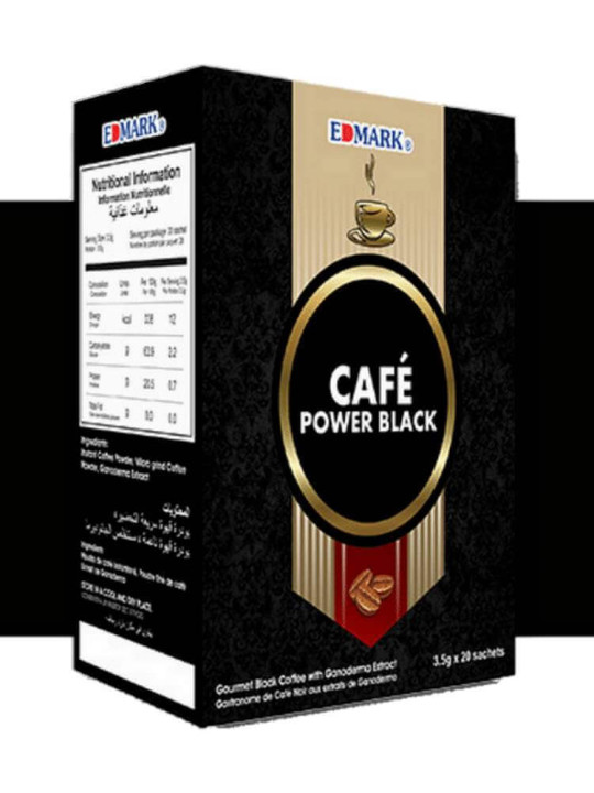 Café Power Black - Edmark - Puissant Café aux Extraits de Ganoderma pour Soutenir la Vitalité - 20 Sachets de 18 g - Vitalité - ARTIAF  LLC