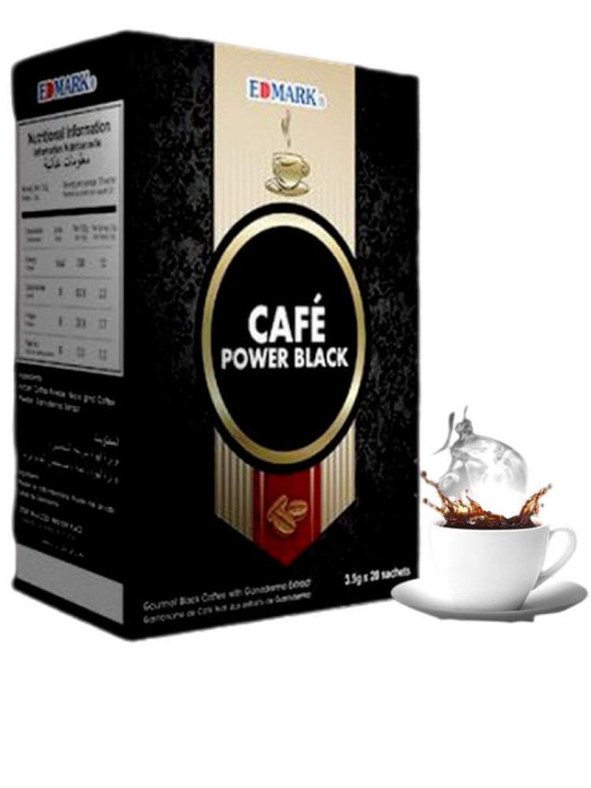 Café Power Black - Edmark - Puissant Café aux Extraits de Ganoderma pour Soutenir la Vitalité - 20 Sachets de 18 g - Vitalité - ARTIAF  LLC