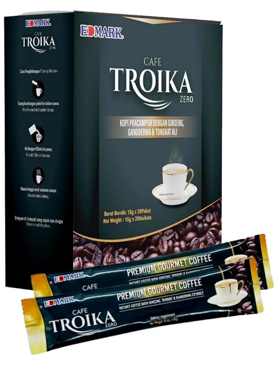 Café Troika - Edmark - Café au Lait Instantané aux Extraits de Plantes - Stimule l'Énergie et Soutient la Santé Globale - Vitalité - ARTIAF  LLC