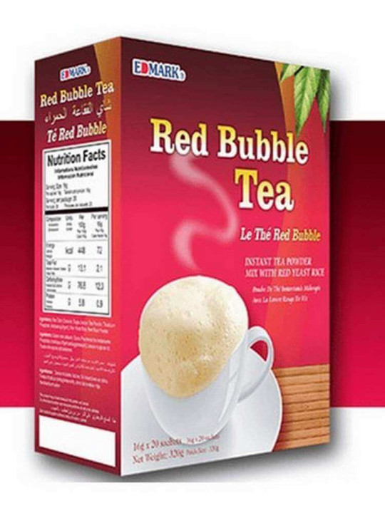 Red Bubble Tea - Edmark - Boisson Santé à Base de Thé et de Levure de Riz Rouge - Mauvais Cholestérol & Stress - Minceur - ARTIAF  LLC