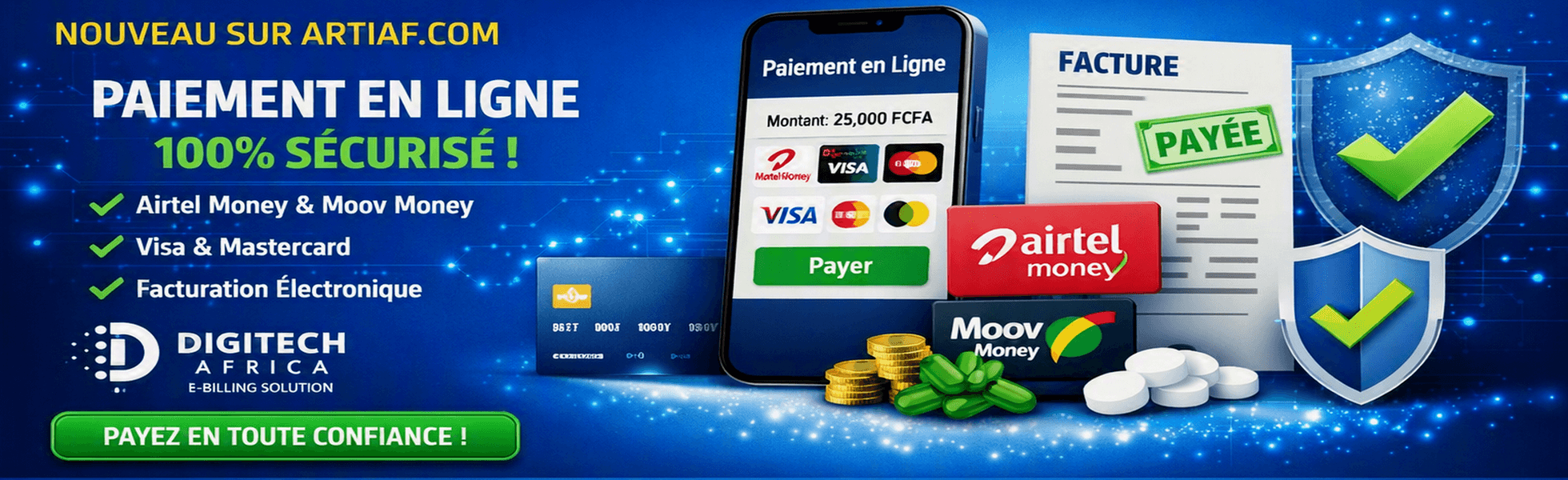 Paiement en ligne Digitech Africa sécurisé