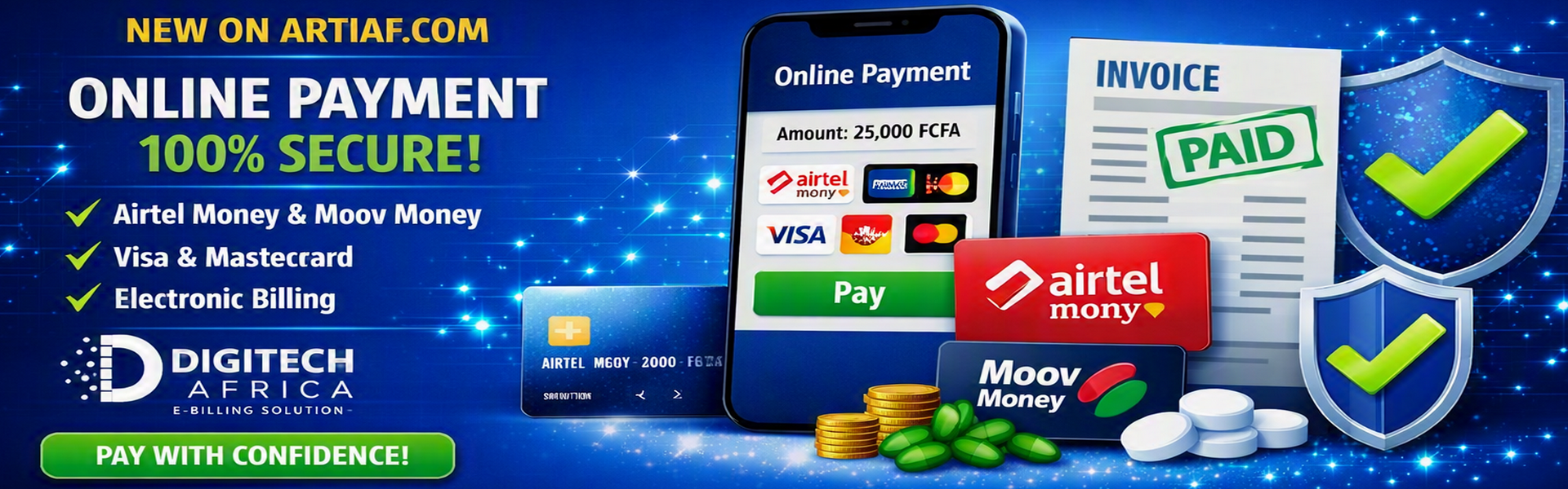 Paiement en ligne Digitech Africa sécurisé